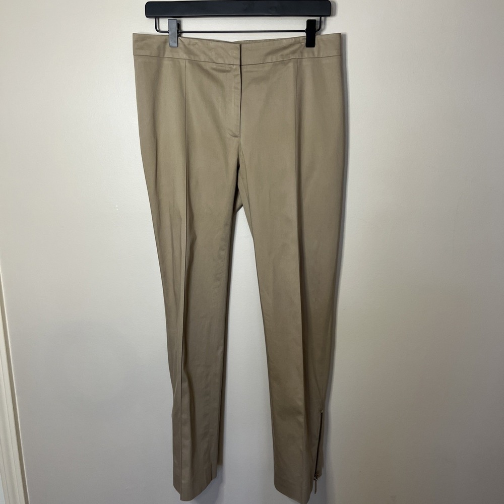 Burberry London Women's‎ Beige Slim Ankle Zip Pants 2000s Equestrian Style